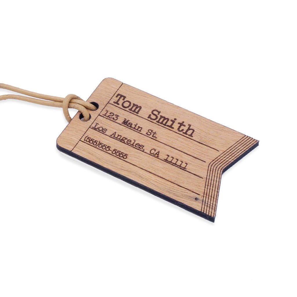 Classic luggage tag leather leather brown paid custom lettering service -  Shop markhonor Luggage Tags - Pinkoi