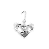 20 Love Birds Doves Heart Wedding Favor Silver Charms Decoration Gift tags
