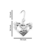 20 Love Birds Doves Heart Wedding Favor Silver Charms Decoration Gift tags
