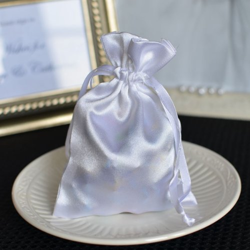 White Satin 4x6 Favor Bags set of 12