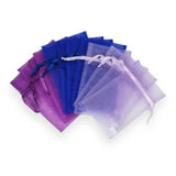 12 Mermaid Gift Favor Bags Purple Blue Drawstring Pouches