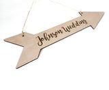Custom Personalized Wooden Arrow Directions Wedding Sign Hanging Decoration- Le Petit Pain