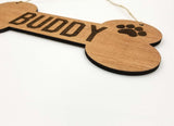 Personalized Dog Bone Dog House Wooden Sign Decor Custom Name with Paw- Le Petit Pain