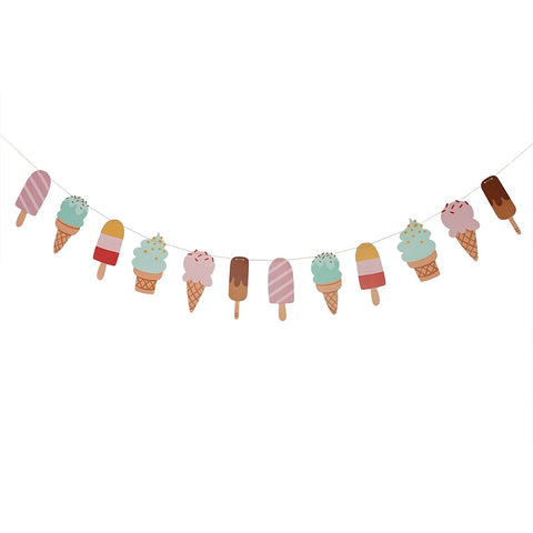 Ice Cream & Popsicle Paper Party Garland Streamer Decoration 10 Feet Garland- Le Petit Pain