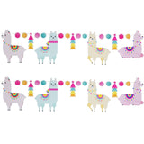 2 Pastel Llama Party Decoration Banners Paper Garlands 12 Feet Set of 2