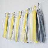 Yellow Gray White Ivory Grey Tassel Garland Banner Party Decoration Wedding- Le Petit Pain