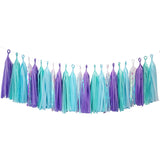Mermaid Blue Purple Clear Rainbow Cello Tassel Garland Banner Party Decoration Wedding