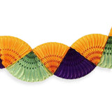 12 FT Double Paper Fan Mardi Gras Party Banner Garland Purple Orange Green New Orleans