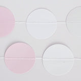 Pink White and Gray Glitter Circle Polka Dots Paper Garland 10 FT Banner Party Decor- Le Petit Pain