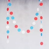 Red White and Blue Circle Garland Party Decoration Paper Dots Banner Patriotic- Le Petit Pain