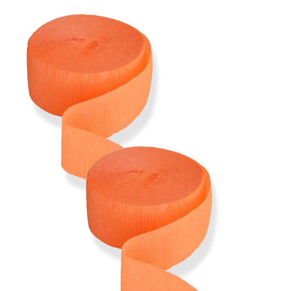2 Orange Crepe Paper 81FT Party Streamers Wedding Birthday Baby Shower Decoration
