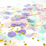 Unicorn Pastel and Gold Confetti Paper Circle Confetti And Gold Shreds Decoration- Le Petit Pain