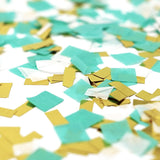 Mint Aqua White Gold Foil Shredded Confetti Paper Glitter Party Decoration- Le Petit Pain