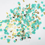 Mint Aqua White Gold Foil Shredded Confetti Paper Glitter Party Decoration- Le Petit Pain