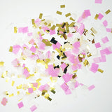 Pink White Metallic Gold Foil Shredded Confetti Paper Party Decoration- Le Petit Pain