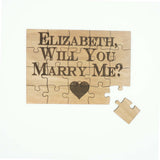 Unique Personalized Wood Jigsaw Puzzle Wedding Engagement Proposal Will You Marry Me 20 Piece 5x7- Le Petit Pain