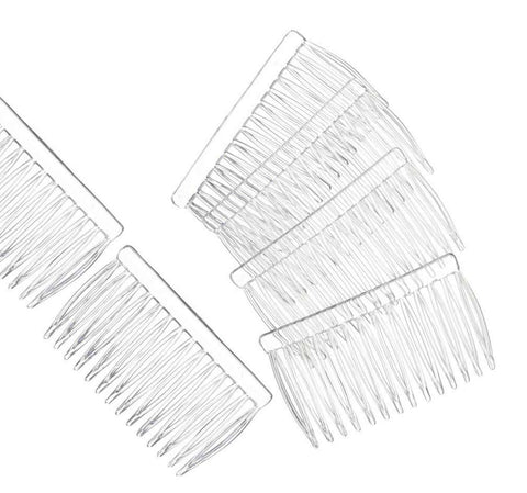 12 Clear Plastic Hair Combs Simple and Ready to Decorate Hair Accessories DIY Crafts