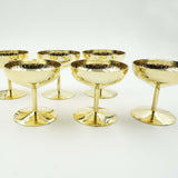 6 Gold Mini Champagne Glass Plastic Wedding Favor Topper