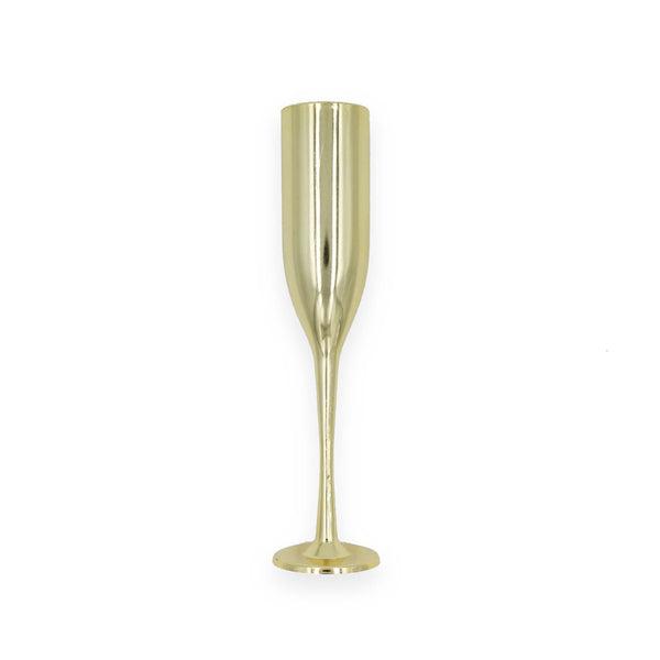 12 Small Gold Champagne Flutes Glass 6" Plastic Cups