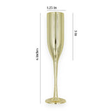 12 Small Gold Champagne Flutes Glass 6" Plastic Cups