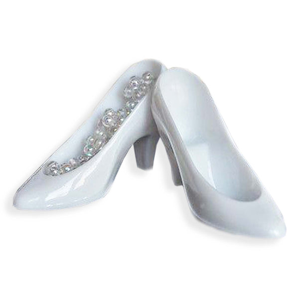 12 Pack Plastic White Slippers Cinderella Heels for Party Favors Decorations and Crafts Glass Slippers