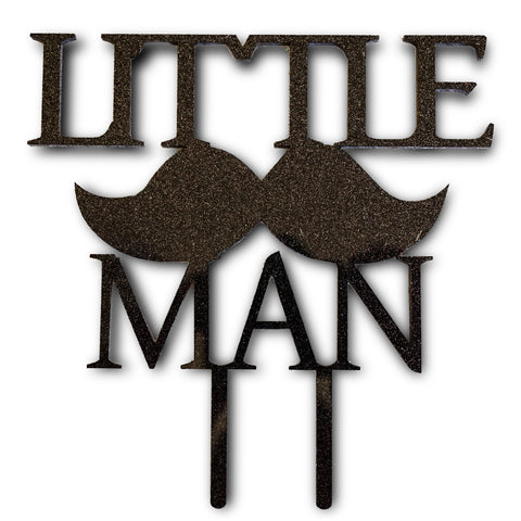 Little Man Black Cake Topper Baby Shower Gender Reveal Party Mustache Gentleman- Le Petit Pain