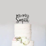 Custom Personalized Name Mr & Mrs Wedding Cake Topper Modern Calligraphy Cursive Cake Topper- Le Petit Pain