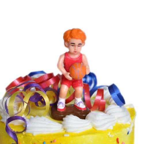 Basketball Boy Cake Topper Red Hair Basketball Player
