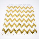 Chevron Gold Foil Paper Treat Favor Bags 5x7 Gift Bags - 48 count- Le Petit Pain