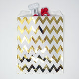 Chevron Gold Foil Paper Treat Favor Bags 5x7 Gift Bags - 48 count- Le Petit Pain