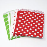 Red and Green Chevron, Dot, and Stripe Paper Treat Favor Bags 5x7 Gift Bags - 48 count- Le Petit Pain