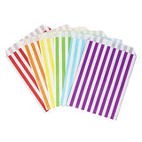 48 Rainbow Striped Stripes 5x7 Paper Treat Candy Bags Goody Favor Bags - le petit pain