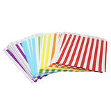 48 Rainbow Striped Stripes 5x7 Paper Treat Candy Bags Goody Favor Bags - le petit pain