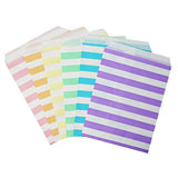48 Pastel Rainbow Striped Stripes 5x7 Paper Treat Candy Bags Goody Favor Bags - le petit pain
