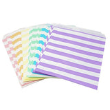 48 Pastel Rainbow Striped Stripes 5x7 Paper Treat Candy Bags Goody Favor Bags - le petit pain