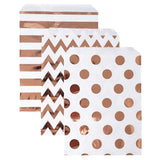 48 Polka Dot Chevron Rose Gold Food Candy Treat Party Favor Bags 5x7 Gift