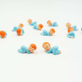 12 Miniature 1 inch Red Hair Baby Figurines Favors Decor