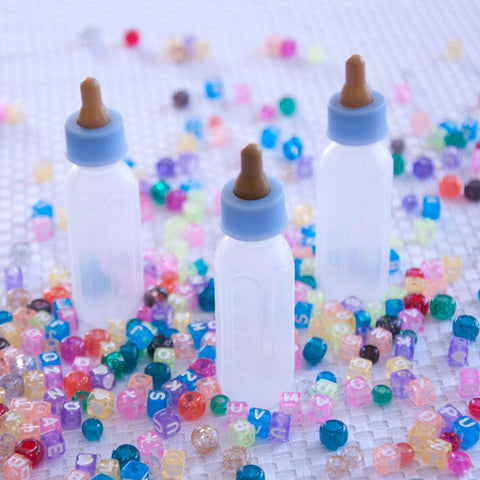 20 Mini Blue Baby Bottles 3.5" Baby Shower Favors, Birthday Shower Games - le petit pain