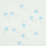 24 Blue Baby Bottles Baby Shower Favors 1 1/8" Cup Cake Toppers DIY
