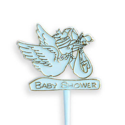 20 Count Blue Stork Baby Cake Cupcake Pick Baby Shower Pick Boy Gender Reveal