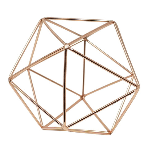 Rose Gold Geometric Centerpiece Hanging Metal Ornament Decorative Accent Object 6 in- Le Petit Pain