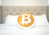 Bitcoin Decorative Throw Pillow Mining Your Own Business Soft Round Bed Pillow- Le Petit Pain