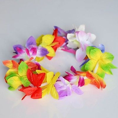 Rainbow Multi Color Orchid Lei Flower Head Crown Band Luau or Wedding- Le Petit Pain