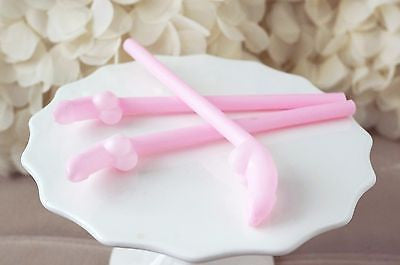 10 Pink Drinking Pecker Straws Cocktail Straws Bachelorette Party Favor - le petit pain