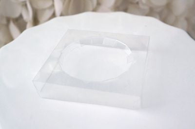 12 Clear Small Take Out Box Cupcake Holder Inserts for 2" Cupcake - le petit pain
