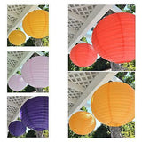 2 Round Asian Style Chinese Round Lanterns 16" Hanging Multi Color XL - le petit pain 