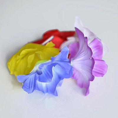 Hibiscus Hawaiian Luau Wrist Bracelet or Anklet Multi Color Purple Yellow Blue- Le Petit Pain