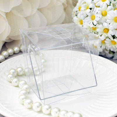 12 Clear Chinese Asian Small Take Out Boxes Favor Cupcake Holder Easy Close Top - le petit pain