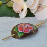 Real Coconut Shell Hair Clip Anthurium, Birds of Paradise or Hibiscus- Le Petit Pain