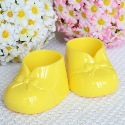 4 Yellow 3" Baby Booties Booty Baby Shower Favor Decoration - le petit pain